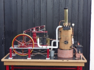 A close up of Trevor's excellently detailed beam engine.