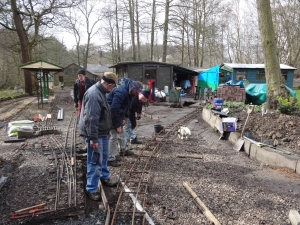 Reinforcing the new line ready for the concrete