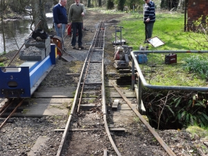 Making a start taking up the old rail.