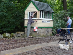 Keith works to rule at the signal box.