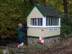 Graham completes the signal box face lift.