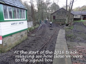 At the start of the 2016 track laying see how close we were to the signal box.