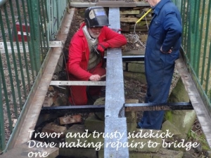 Trevor and trusty sidekick Dave making repairs to bridge one.