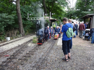 Sir Walter and a visisting engine waiting for the signal