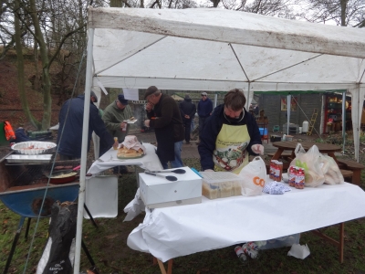 Chris and Ann already selling burgers