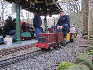 Platform 1 has Right Away, as platform 2 loads up with visitors.