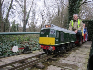 Contemplating arrival at a busy Forge Halt (Santa).