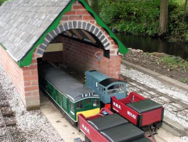 Visiting locos resting in the carriage shed